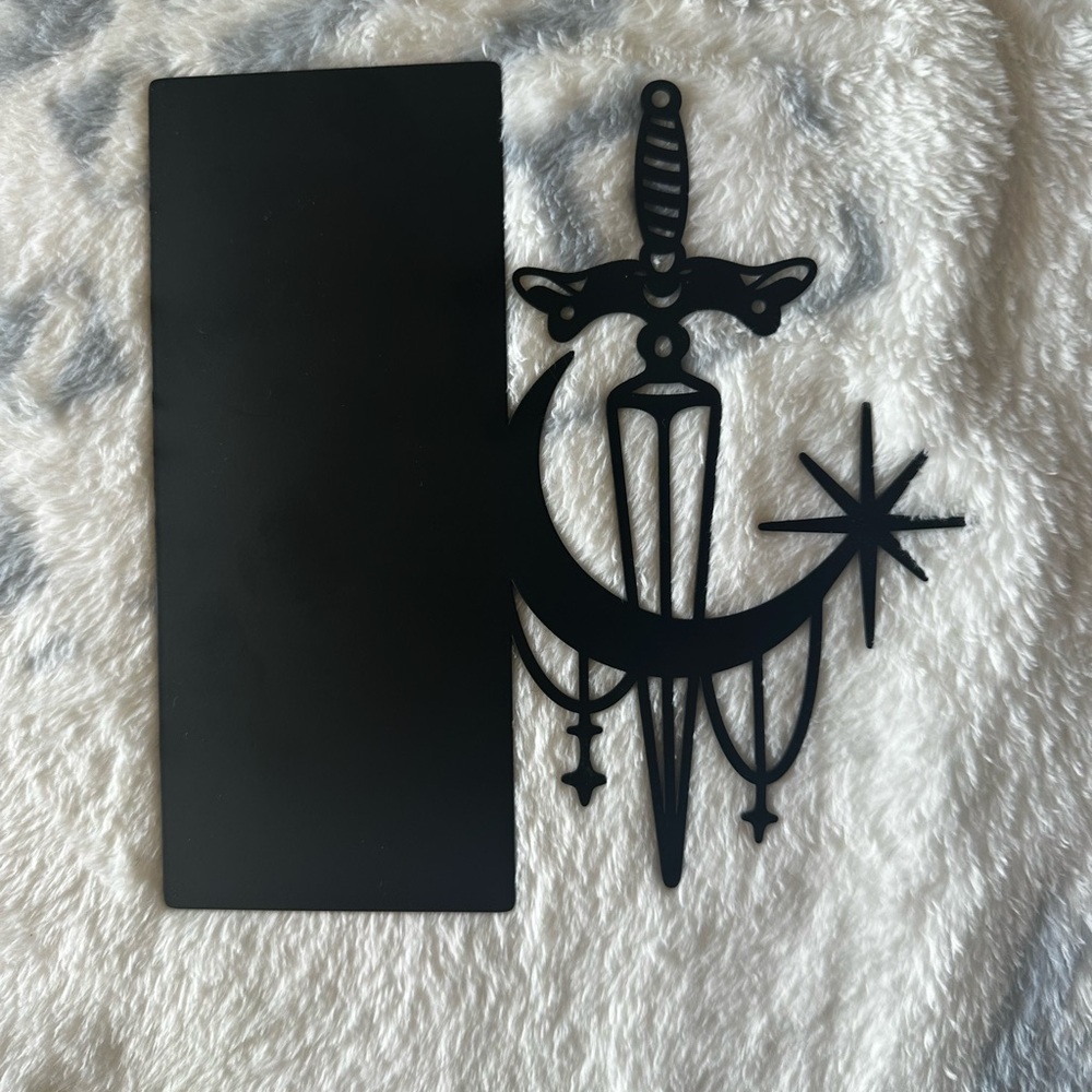Black Sword and Moon Wall Book Shelf Decoration